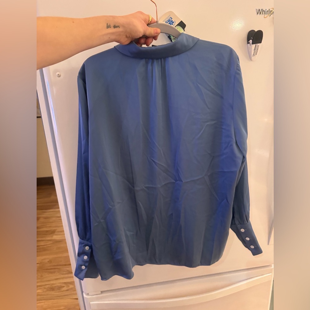 Halogen Blue Button-Up Blouse - image 3
